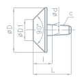 Auswechselbarer Einsatz c, 90°